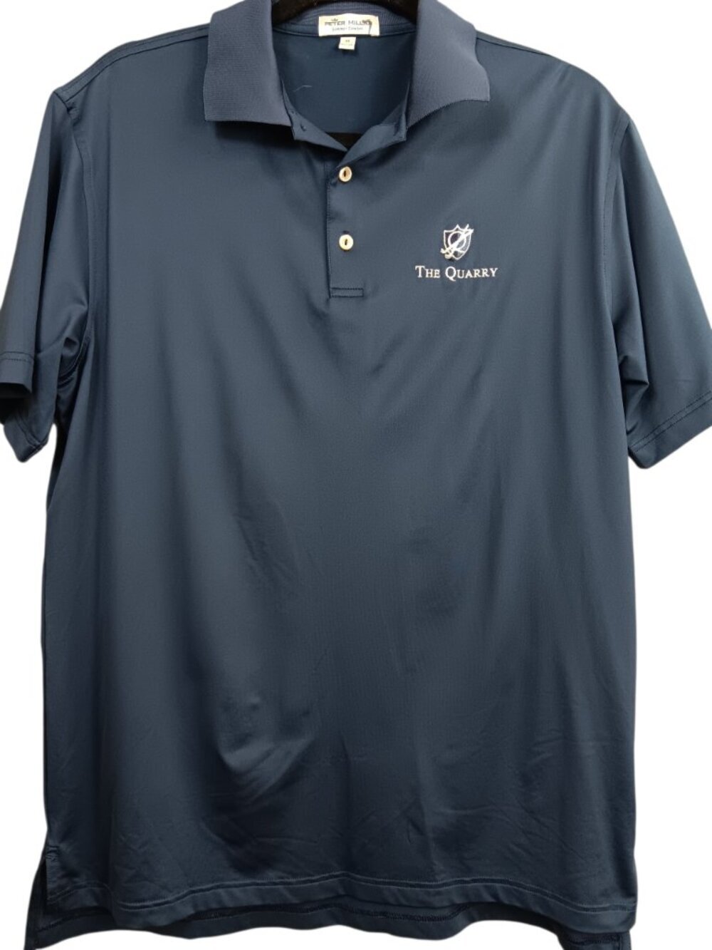 PETER MILLAR SUMMER COMFORT Navy Short-Sleeve Golf Polo Shirt Size M The Quarry